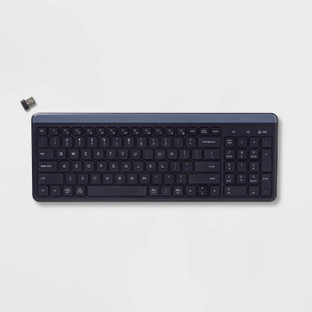 Heyday Bluetooth Wireless Keyboard Multi-Device USB Dongle Midnight Blue Quiet